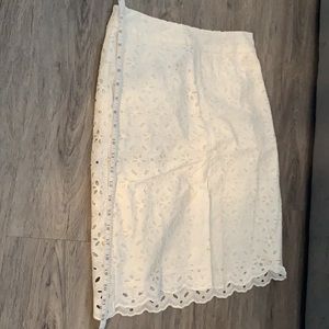 Talbots White Crochet Skirt